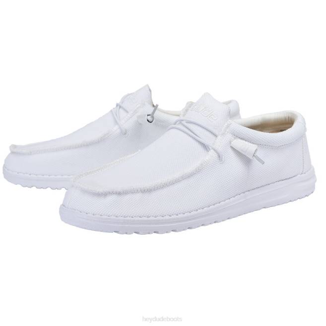Men Arctic White Hey Dude Wally Sox Shoes H6P6458