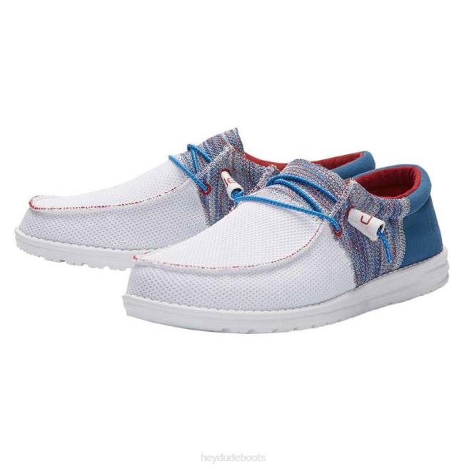 Men Blue Red Hey Dude Wally Sox Funk Shoes H6P6392