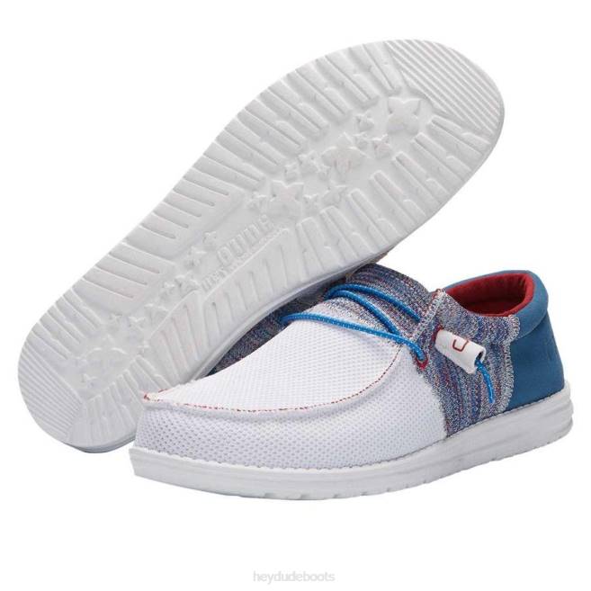 Men Blue Red Hey Dude Wally Sox Funk Shoes H6P6392