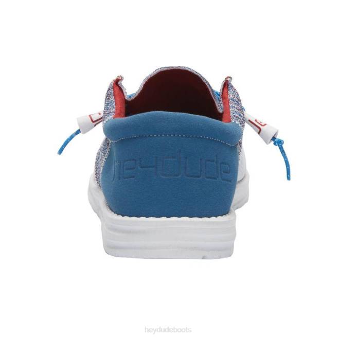 Men Blue Red Hey Dude Wally Sox Funk Shoes H6P6392
