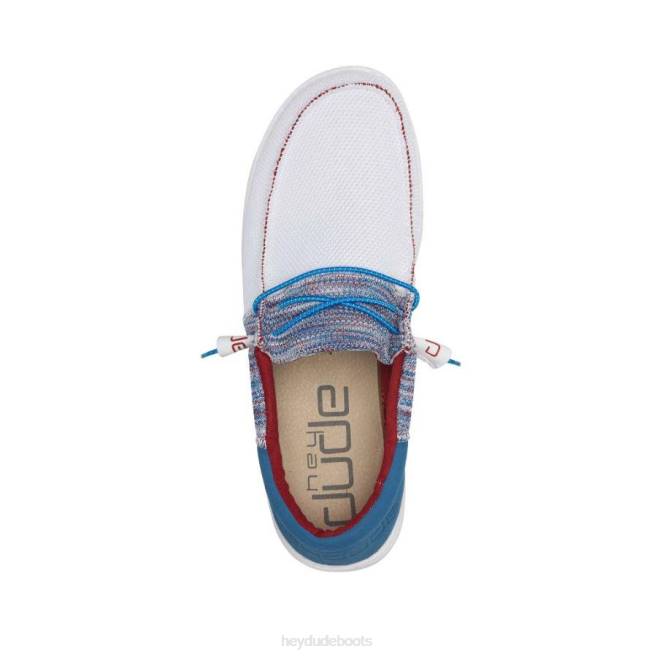 Men Blue Red Hey Dude Wally Sox Funk Shoes H6P6392