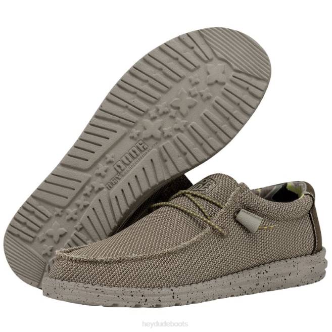 Men Camel Hey Dude Wally Sox Triple Needle Shoes H6P6445