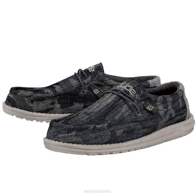 Men Camo Tweed Hey Dude Wally Shoes H6P6460