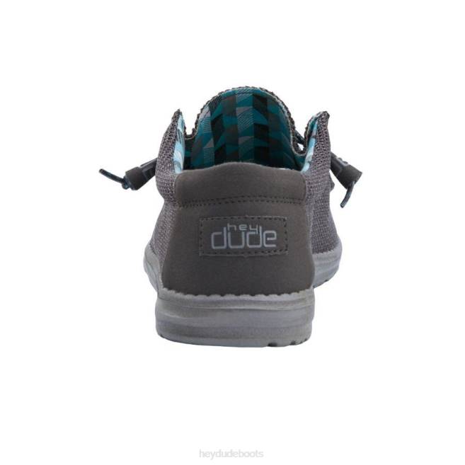 Men Charcoal Hey Dude Wally Sox Shoes H6P6338