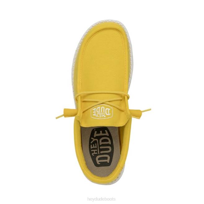 Men Empire Yellow Hey Dude Wally Slub Canvas Shoes H6P6422