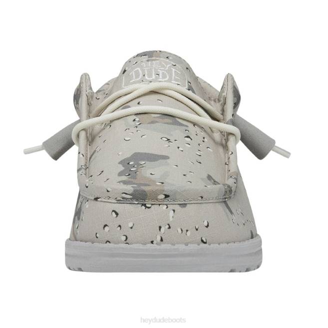 Men Greyscale Desert Camo Hey Dude Wally Camouflage Shoes H6P6432