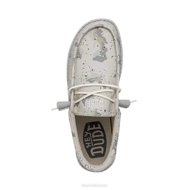 Men Greyscale Desert Camo Hey Dude Wally Camouflage Shoes H6P6432