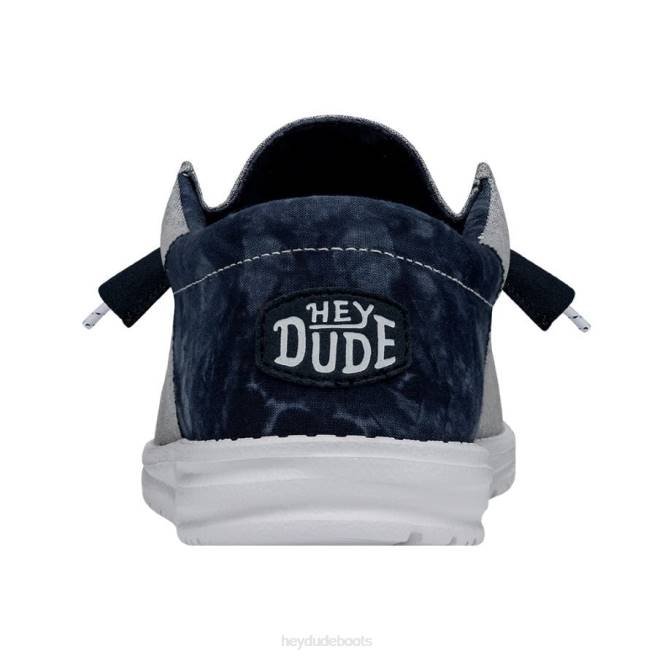 Men Indigo Hey Dude Wally Funk Tie Dye Shoes H6P6350