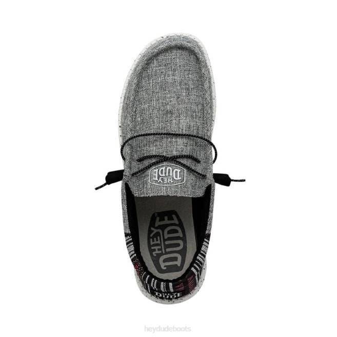 Men Jacquard Black Aztec Hey Dude Wally Funk Shoes H6P6450