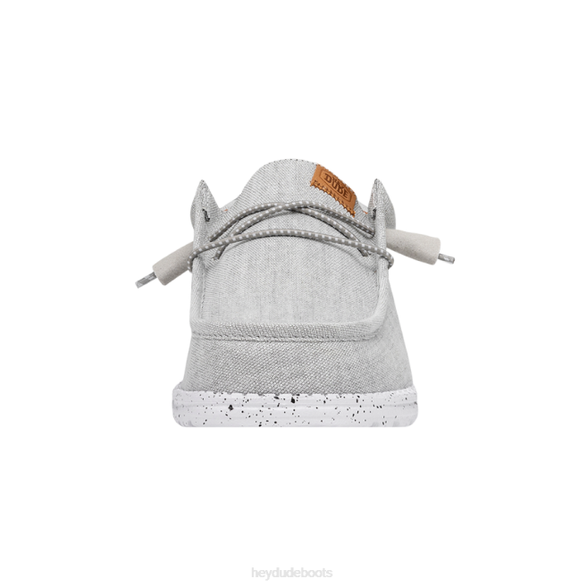 Men Light Grey Hey Dude Wally Washed Canvas Shoes H6P6363
