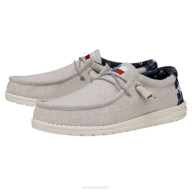 Men Off White Hey Dude Wally Texas Canvas Shoes H6P6362