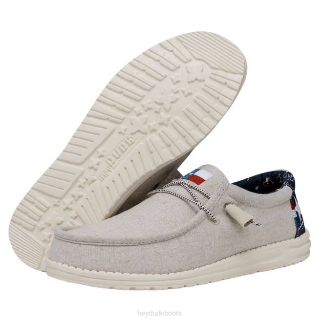 Men Off White Hey Dude Wally Texas Canvas Shoes H6P6362