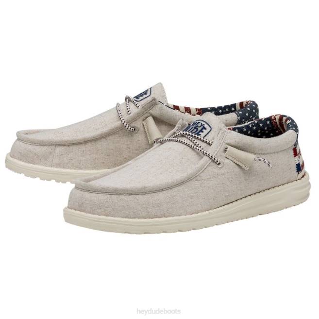 Men Off White Patriotic Hey Dude Wally Patriotic Shoes H6P6293