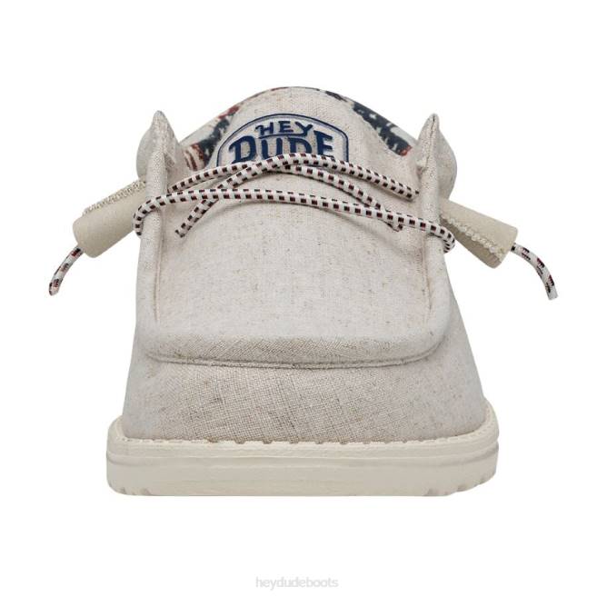 Men Off White Patriotic Hey Dude Wally Patriotic Shoes H6P6293