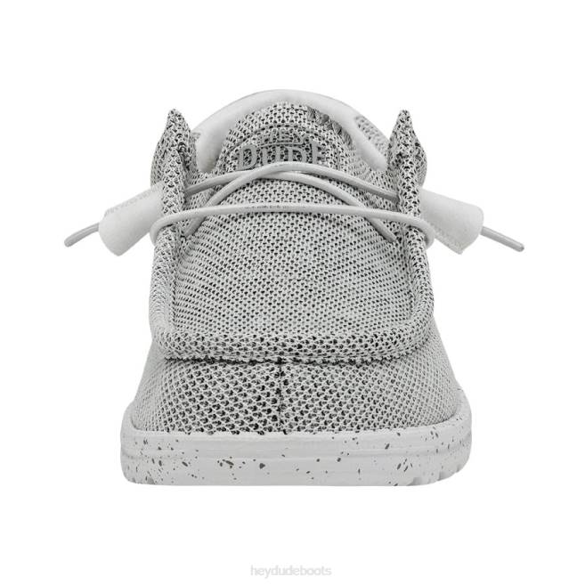 Men Stone White Hey Dude Wally Sox Wide Shoes H6P6297