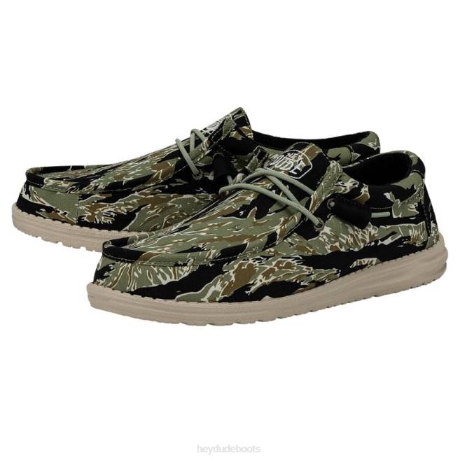 Men Tiger Stripe Camo Hey Dude Wally Camouflage Shoes H6P6430