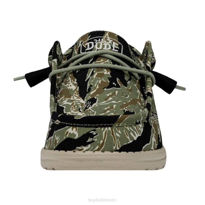 Men Tiger Stripe Camo Hey Dude Wally Camouflage Shoes H6P6476