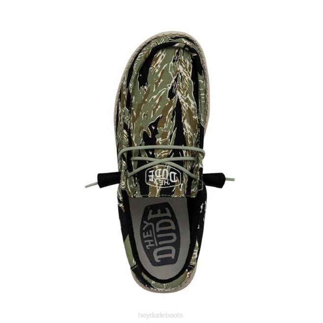 Men Tiger Stripe Camo Hey Dude Wally Camouflage Shoes H6P6476