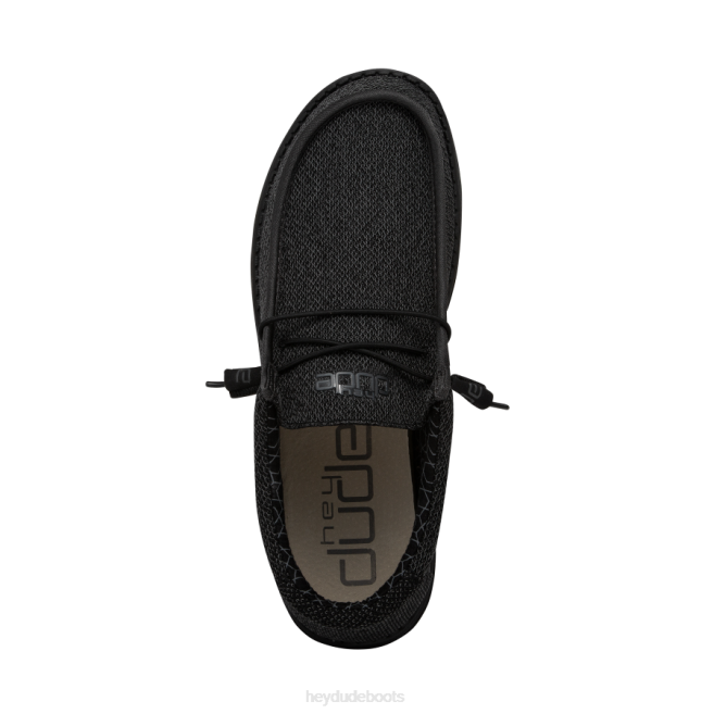 Men Total Black Hey Dude Wally Sox Micro Shoes H6P6413