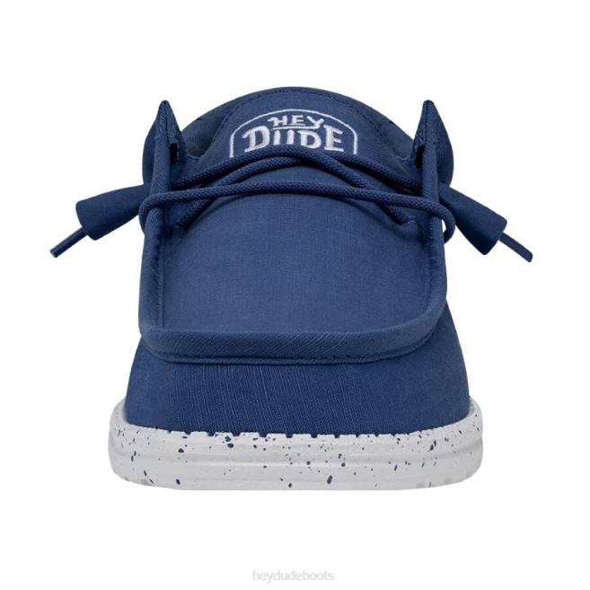 Men True Blue Hey Dude Wally Slub Canvas Shoes H6P6419