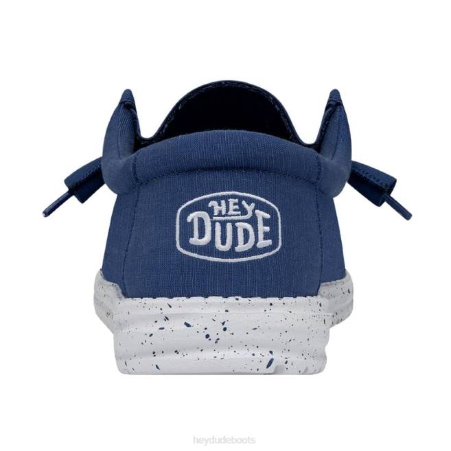 Men True Blue Hey Dude Wally Slub Canvas Shoes H6P6419