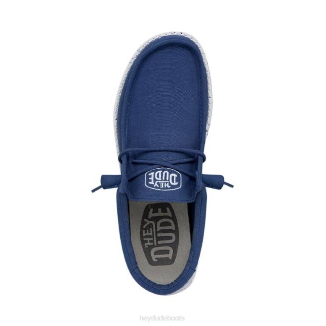 Men True Blue Hey Dude Wally Slub Canvas Shoes H6P6419