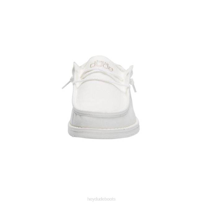 Men White Hey Dude Wally Break Stitch Shoes H6P6357