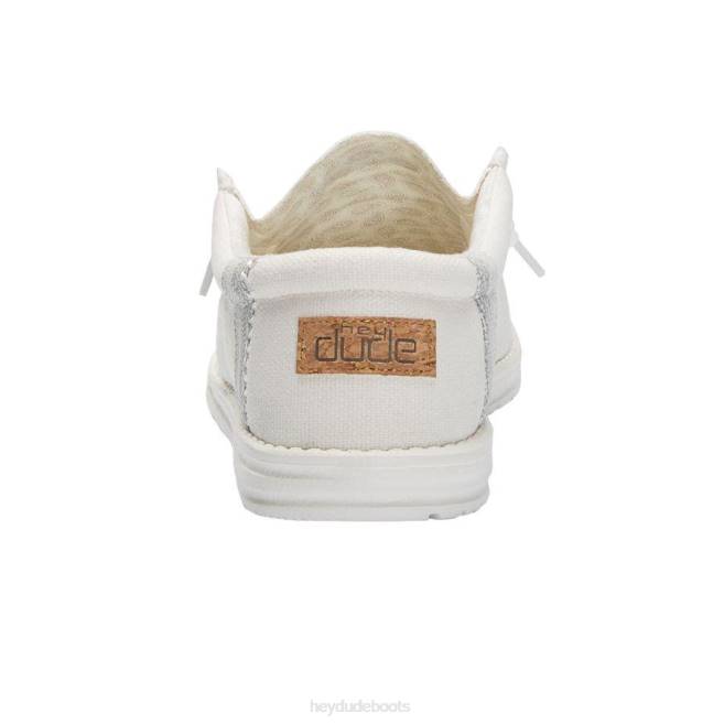 Men White Hey Dude Wally Break Stitch Shoes H6P6357