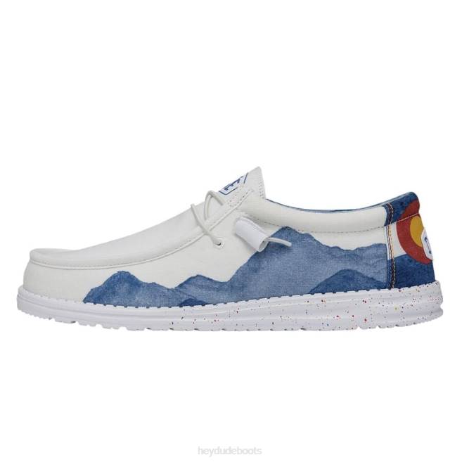 Men White Hey Dude Wally Colorado Watercolor Shoes H6P6368