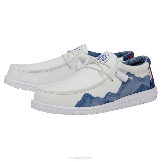 Men White Hey Dude Wally Colorado Watercolor Shoes H6P6368