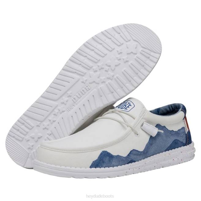 Men White Hey Dude Wally Colorado Watercolor Shoes H6P6368