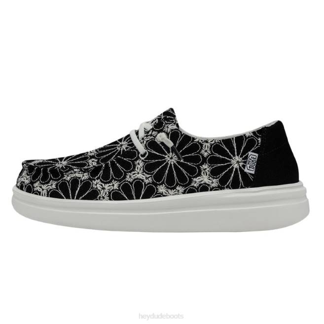 Men Black Hey Dude Wendy Rise Eyelet Shoes H6P6148