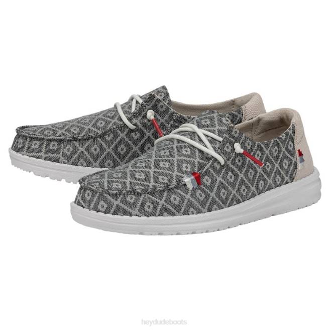 Men Embroidery Dark Grey Hey Dude Wendy Boho Shoes H6P670