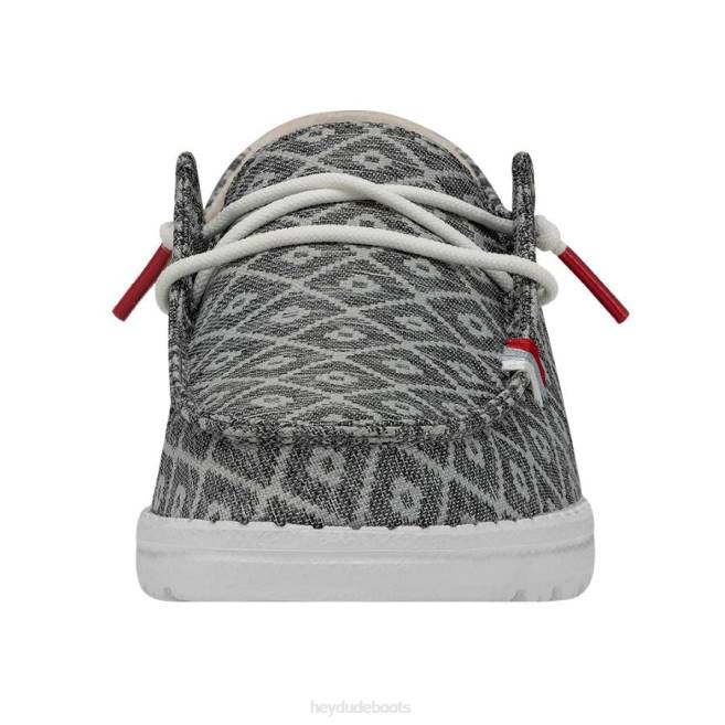 Men Embroidery Dark Grey Hey Dude Wendy Boho Shoes H6P670