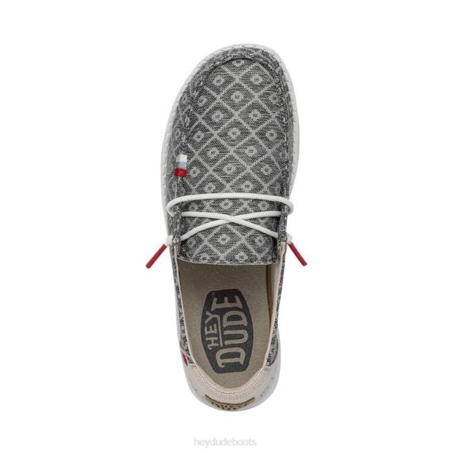 Men Embroidery Dark Grey Hey Dude Wendy Boho Shoes H6P670