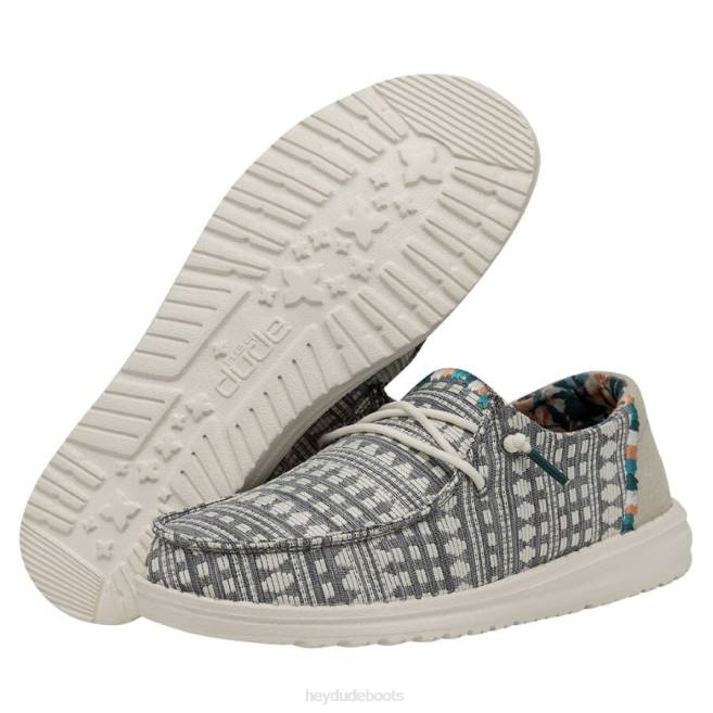 Men Embroidery Grey Hey Dude Wendy Boho Shoes H6P663