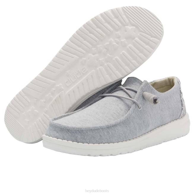 Men Glacier Grey Hey Dude Wendy Stretch Fleece Shoes H6P6185