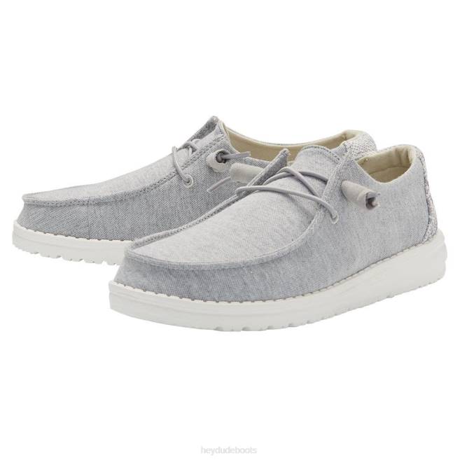 Men Glacier Grey Hey Dude Wendy Stretch Fleece Shoes H6P6191