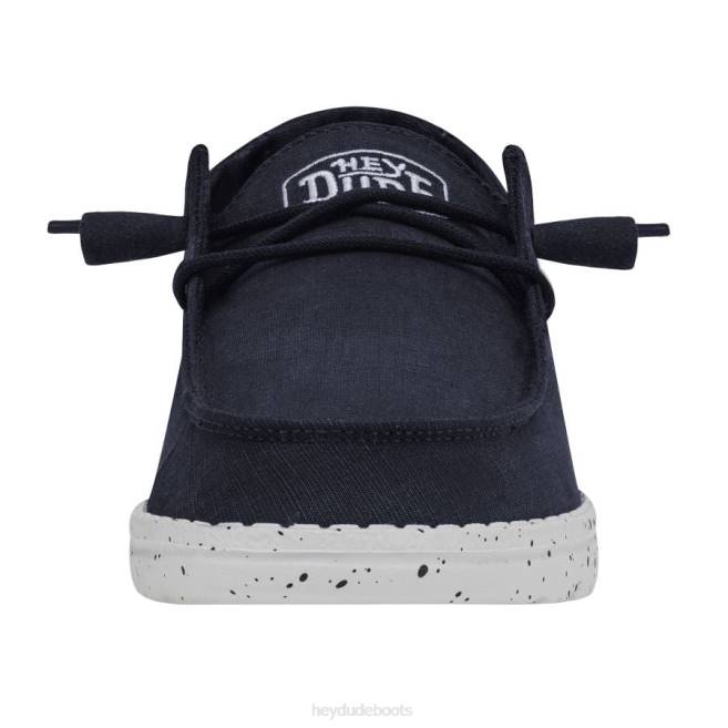 Men Navy Hey Dude Wendy Slub Canvas Shoes H6P631