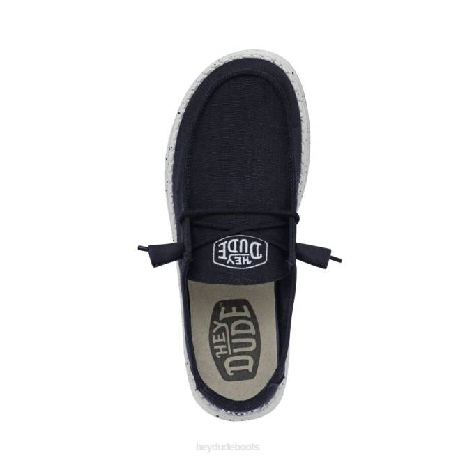 Men Navy Hey Dude Wendy Slub Canvas Shoes H6P631