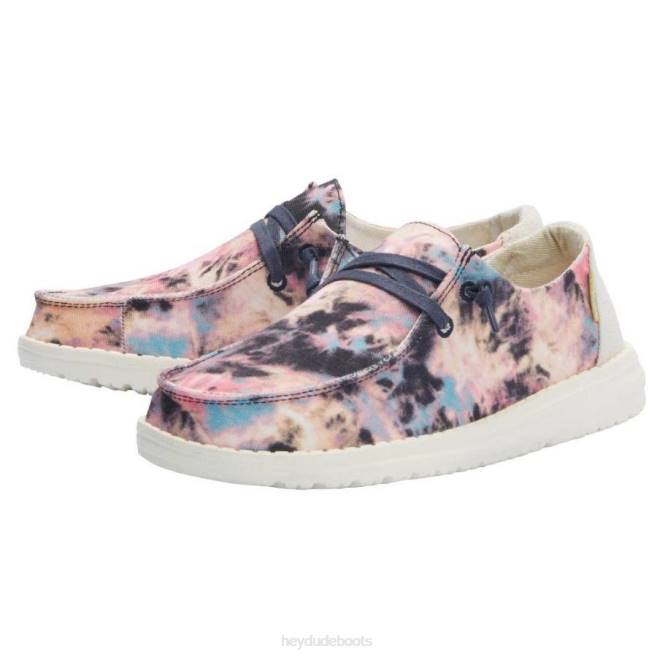 Men Navy Pink Hey Dude Wendy Tie Dye Shoes H6P6188