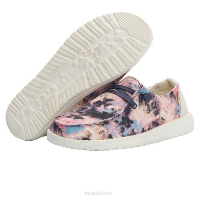 Men Navy Pink Hey Dude Wendy Tie Dye Shoes H6P6188
