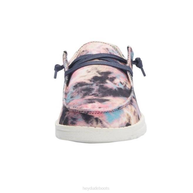 Men Navy Pink Hey Dude Wendy Tie Dye Shoes H6P6188