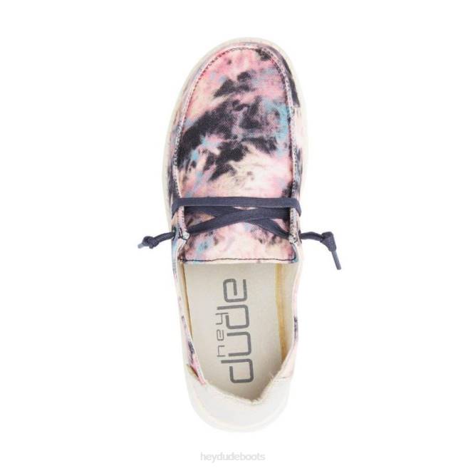 Men Navy Pink Hey Dude Wendy Tie Dye Shoes H6P6188