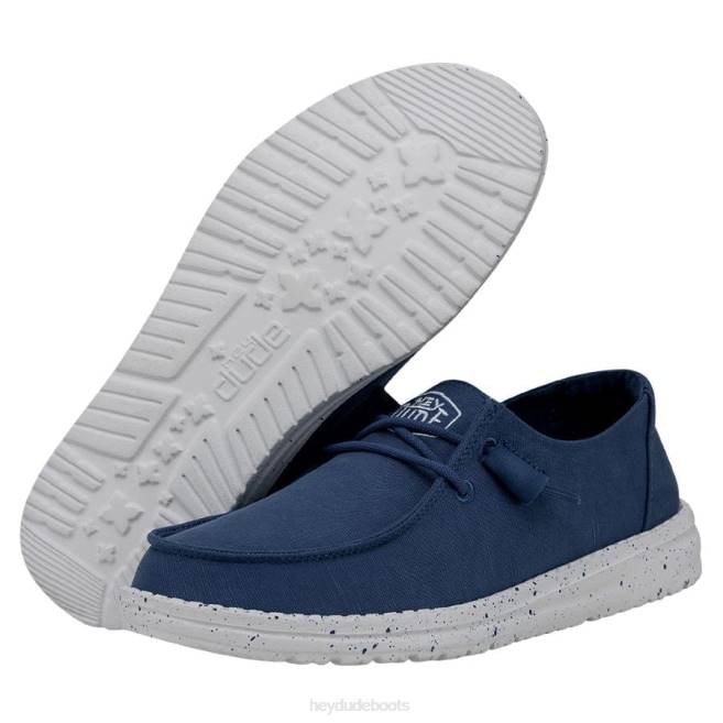 Men True Blue Hey Dude Wendy Slub Canvas Shoes H6P628