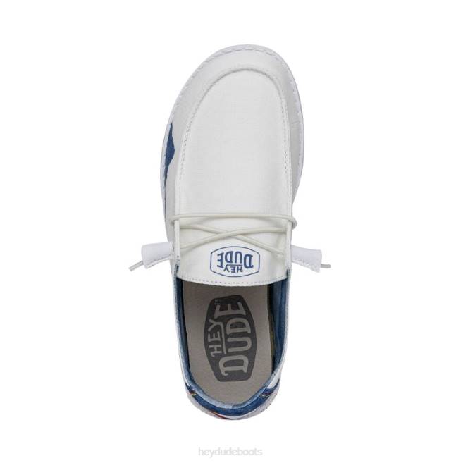 Men White Hey Dude Wendy Colorado Watercolor Shoes H6P6197