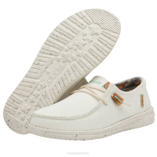 Men White Hey Dude Wendy Knit Shoes H6P6198
