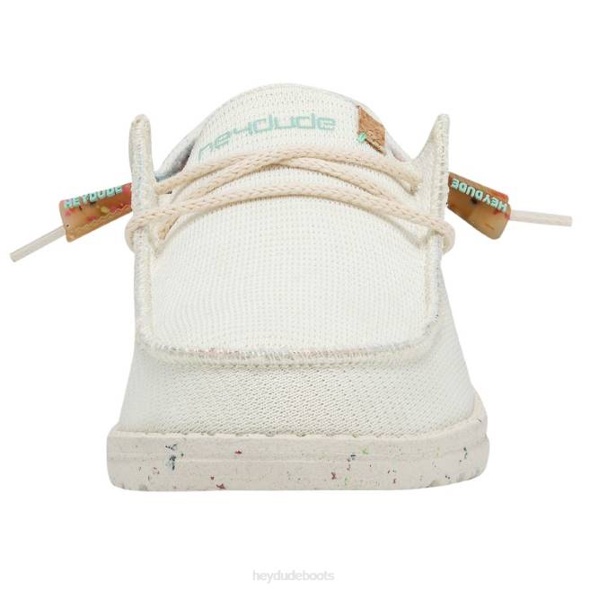 Men White Hey Dude Wendy Knit Shoes H6P6198