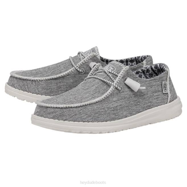 Men White Melange Hey Dude Wendy Boho Stitch Shoes H6P66