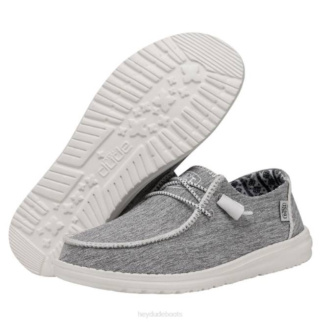 Men White Melange Hey Dude Wendy Boho Stitch Shoes H6P66